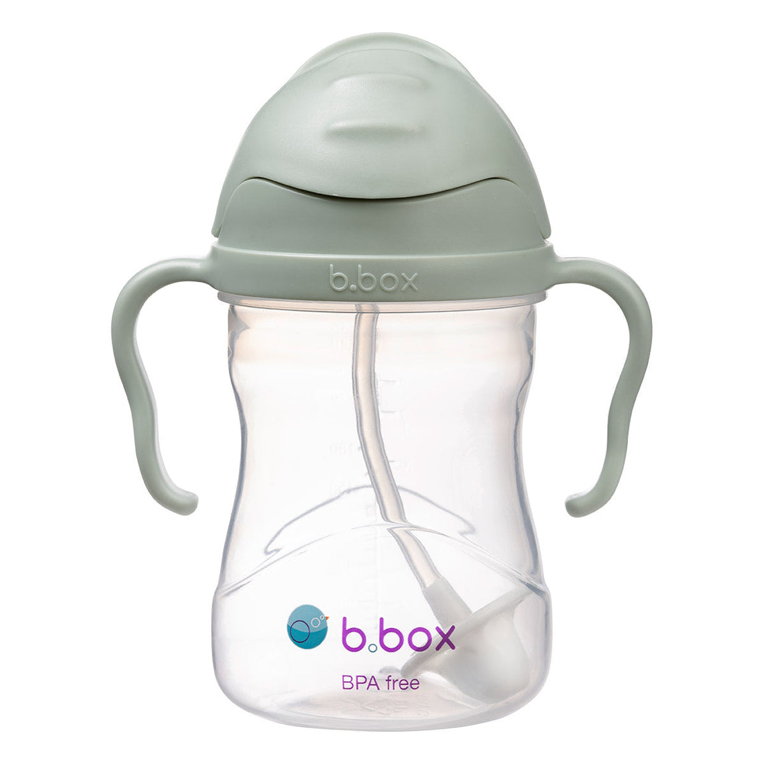 B.Box Sippy Straw Cup 240ml in Sage with weighted straw and easy-grip handles – image 1