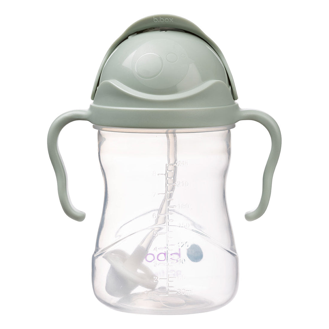 B.Box Sippy Straw Cup 240ml in Sage with weighted straw and easy-grip handles – image 4