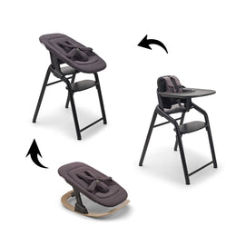 Bugaboo Giraffe Complete High Chair Set Warm Wood/Gray or Black + FREE Bugaboo Giraffe Baby Rocker Tornado Gray