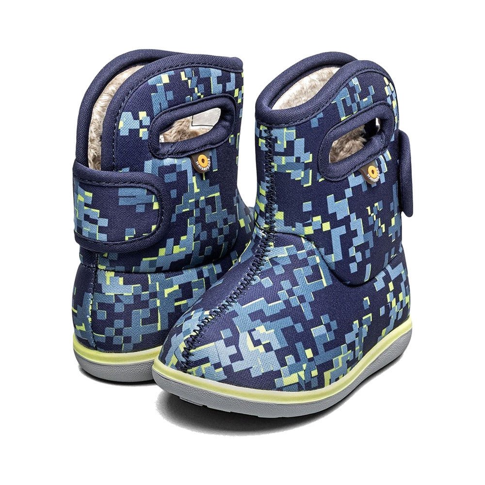 BOGS Baby Bogs II - Crafted Camo Baby Boots in Navy Multi, rear three-quarter angle