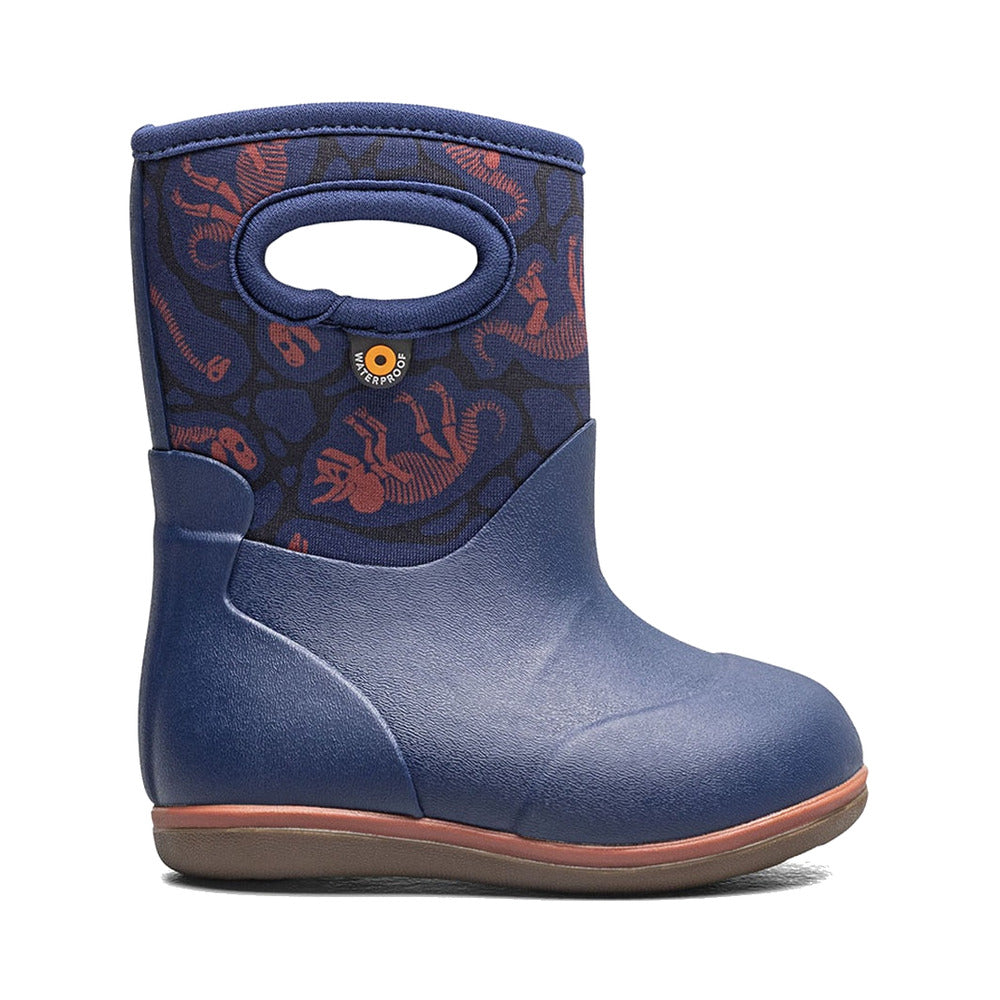 BOGS Baby Classic - Archaeology Baby Boots in Navy Multi, side profile