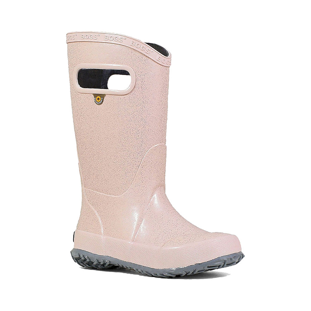 BOGS Rainboot Glitter Kids' Rain Boots in Rose Gold, opposite side profile