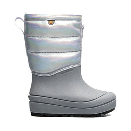 BOGS Kids Snow Shell Zip Holographic Silver Winter Boots - Silver