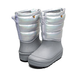BOGS Kids Snow Shell Zip Holographic Silver Winter Boots - Silver