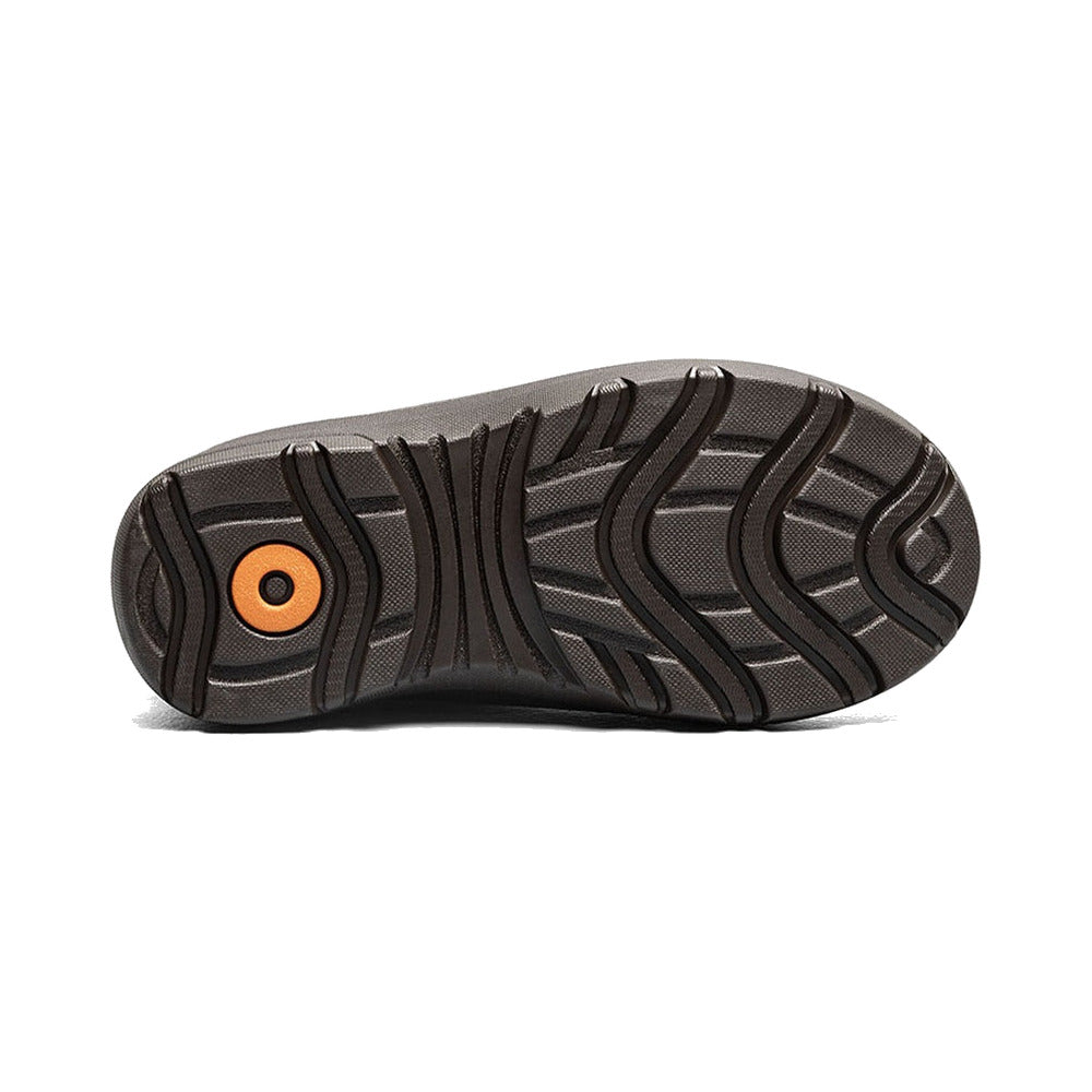 BOGS York Seamless - Chicken Party Kids' Winter Boots in Chocolate Multi, front three-quarter angle