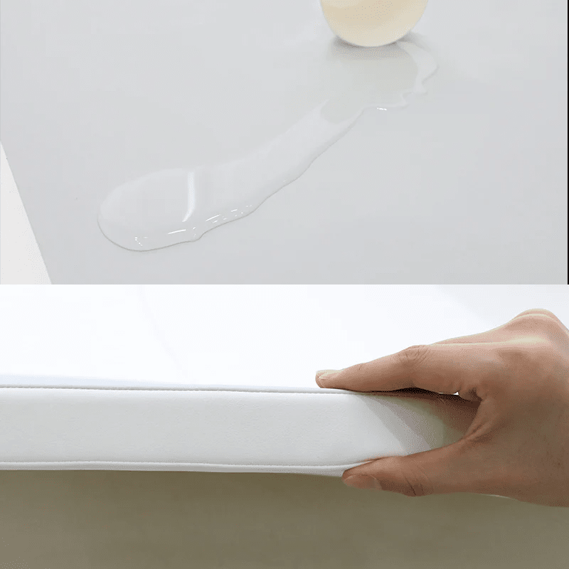 DWINGULER Baby Care Premium Tumbling Folding Mat Large Pastel Blue being pressed flat by a hand