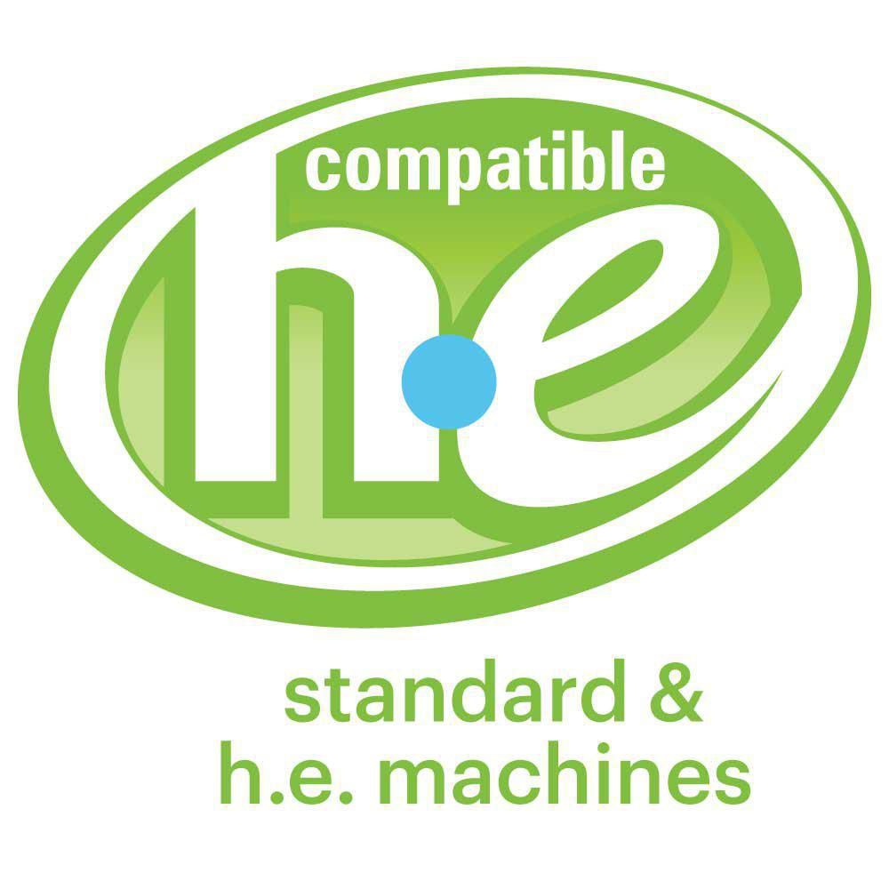 HP compatible logo for standard and HE washing machines