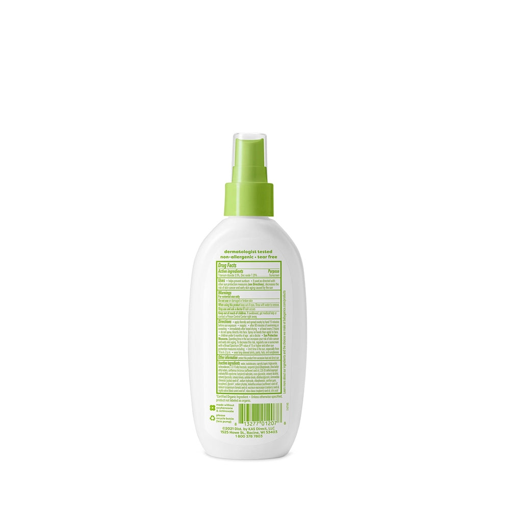 Babyganics Mineral Sunscreen Spray SPF50, 6 oz bottle with green spray cap
