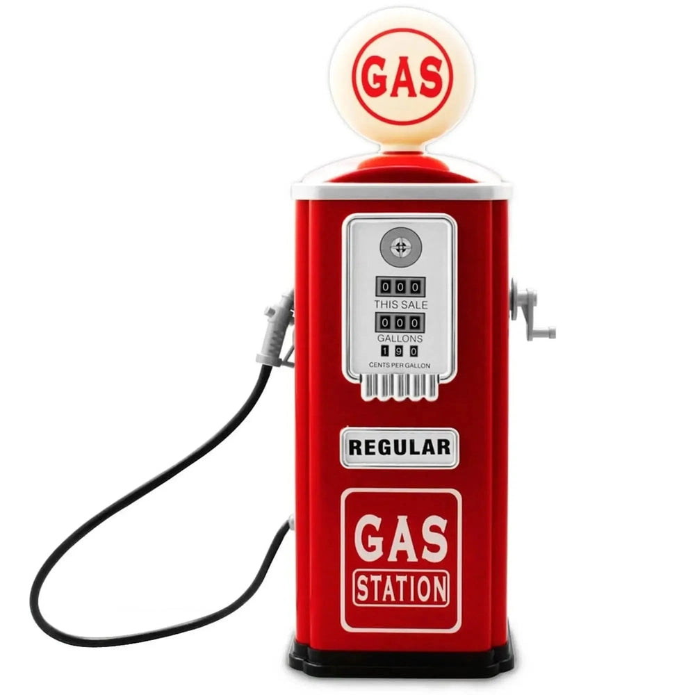 Baghera Play Gas Station Pump toy in red with connected hose for interactive pretend play.