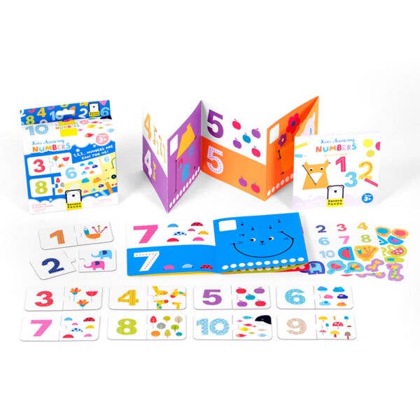 Banana Panda Kids Academy Activity Set Numbers 3+ featuring colorful counting cards and number tiles.