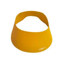 BBLUV Kap shampoo repellent cap in bright yellow silicone, bath-time cap designed to keep shampoo out of eyes.