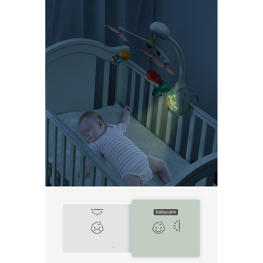 Bc Babycare 3-In-1 Mobile over crib with pastel hanging toys, soothing sleep aid for baby