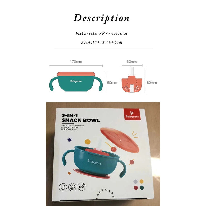 Bc Babycare 3-in-1 Non-slip Base Portable Snack Bowl