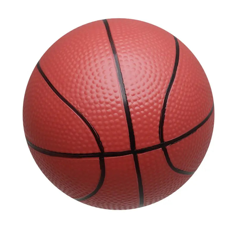 BC Babycare Adjustable Basketball Stand red basketball with textured rubber surface and black seams