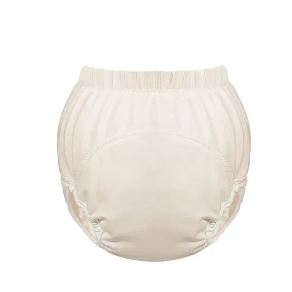 BC Babycare Baby Training Underwear in cream, diaper-style pull-up with elastic waistband.