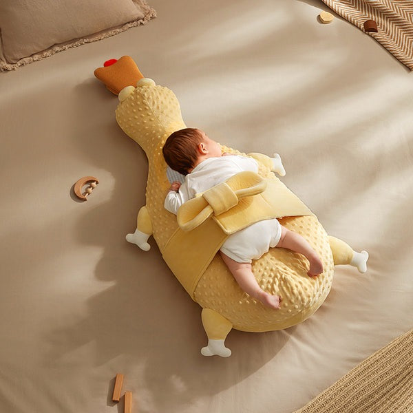 BC Babycare Exhaust Pillow-Duck yellow duck nursing pillow with baby resting on it