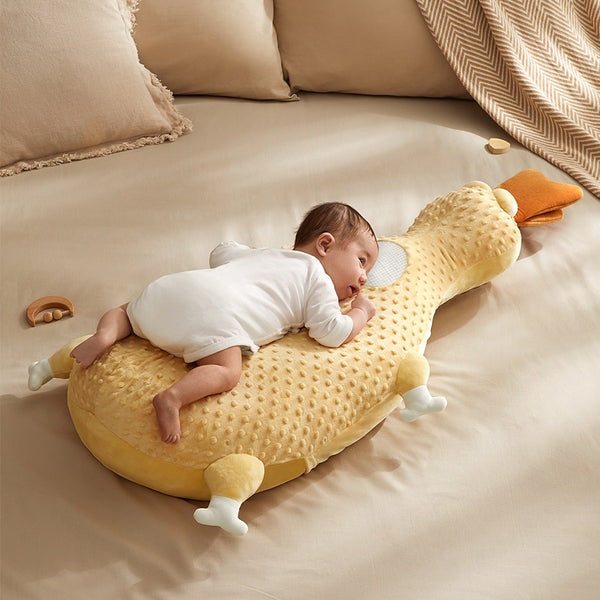 Bc Babycare Exhaust Pillow-Duck plush duck-shaped baby pillow, yellow textured surface