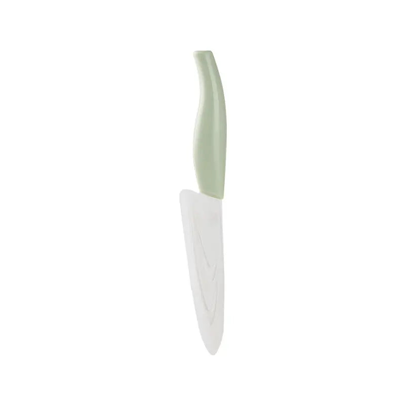 BC Babycare Food Ceramic Knife S with green handle and white blade, ready for baby feeding prep.