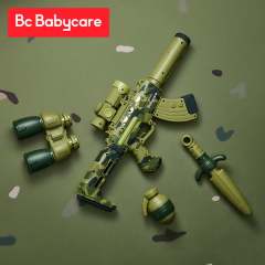 BC Babycare Kids Magnetic Toy Gun Kit in green camouflage with magnetic bullets and accessories