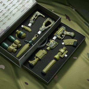 BC Babycare Kids Magnetic Toy Gun Kit with green and beige toy guns and accessories