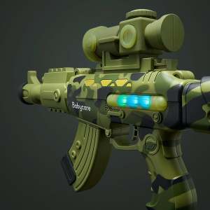 BC Babycare magnetic toy gun kit for kids in camouflage with scope and blue lights