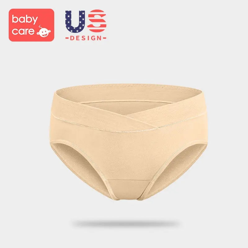 Bc Babycare Maternity Underwear Cream, beige seamless fabric with comfortable waistband on neutral background