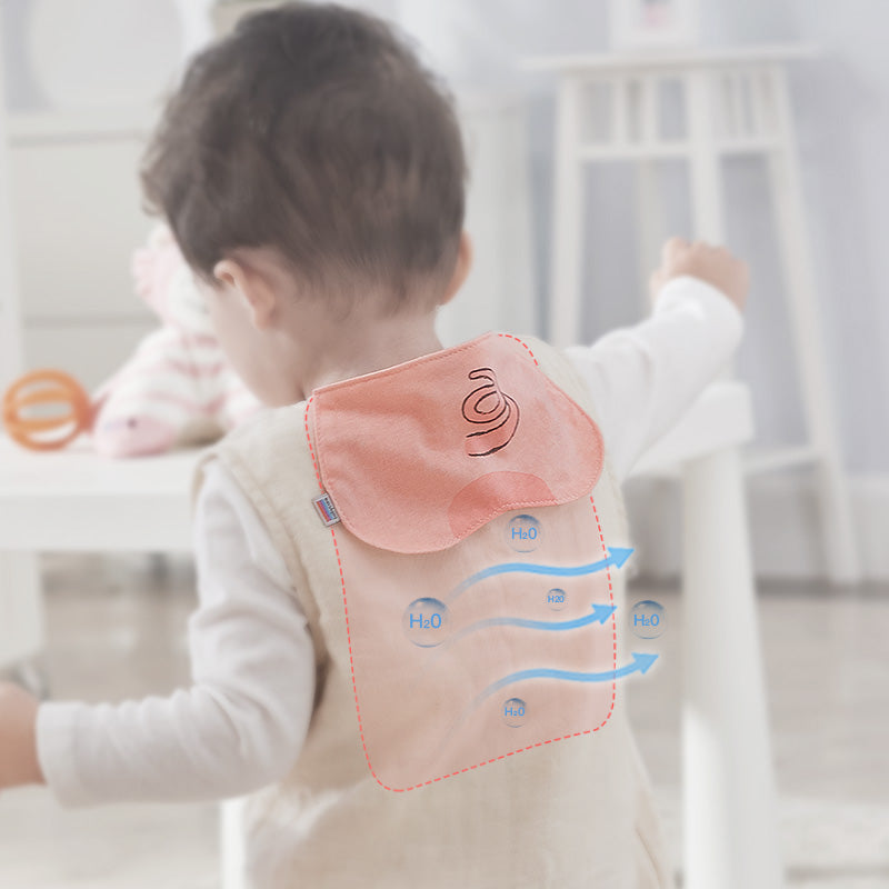 Bc Babycare Sweat Towel 3pcs, peach pink hooded towel worn by toddler