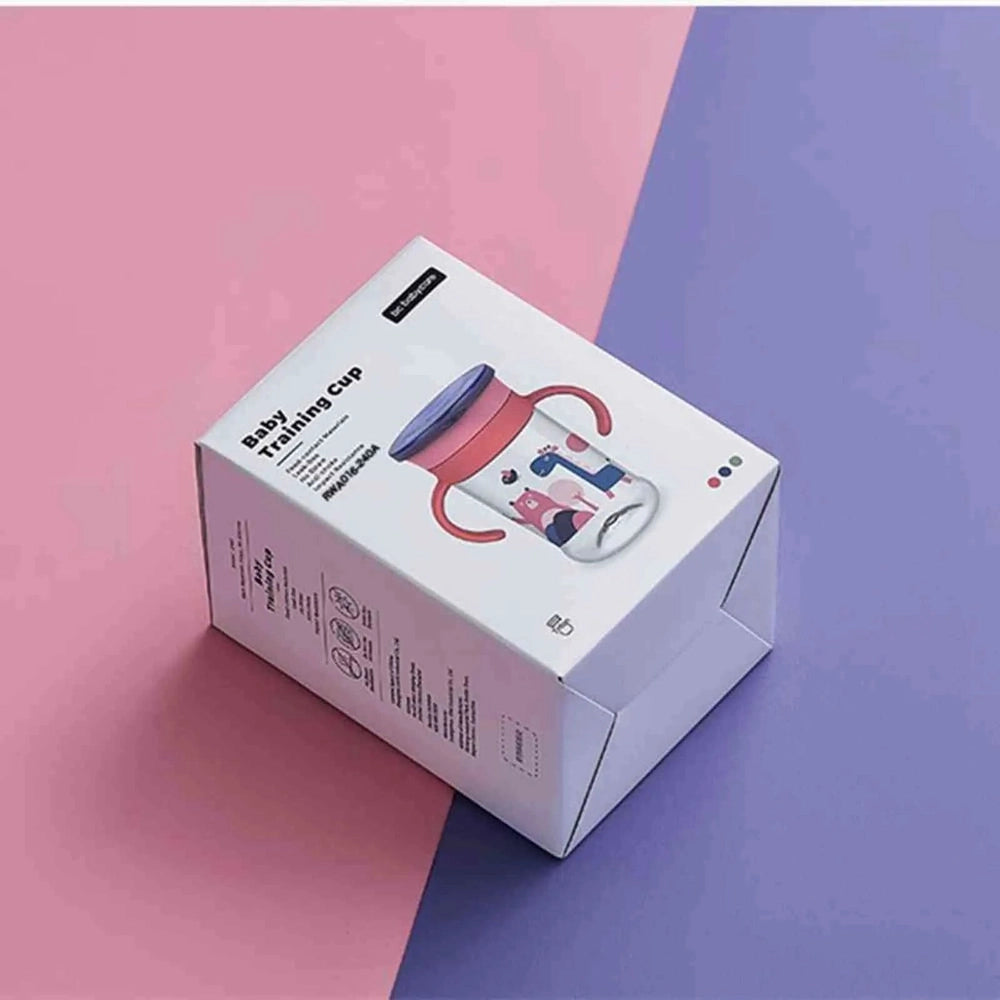 BC Babycare Training Cup 260 ml sippy cup with red handles and blue lid