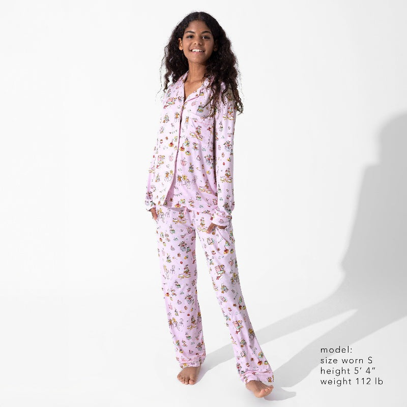 Bellabu Bear Bamboo Women's Pajama Set Tea Party