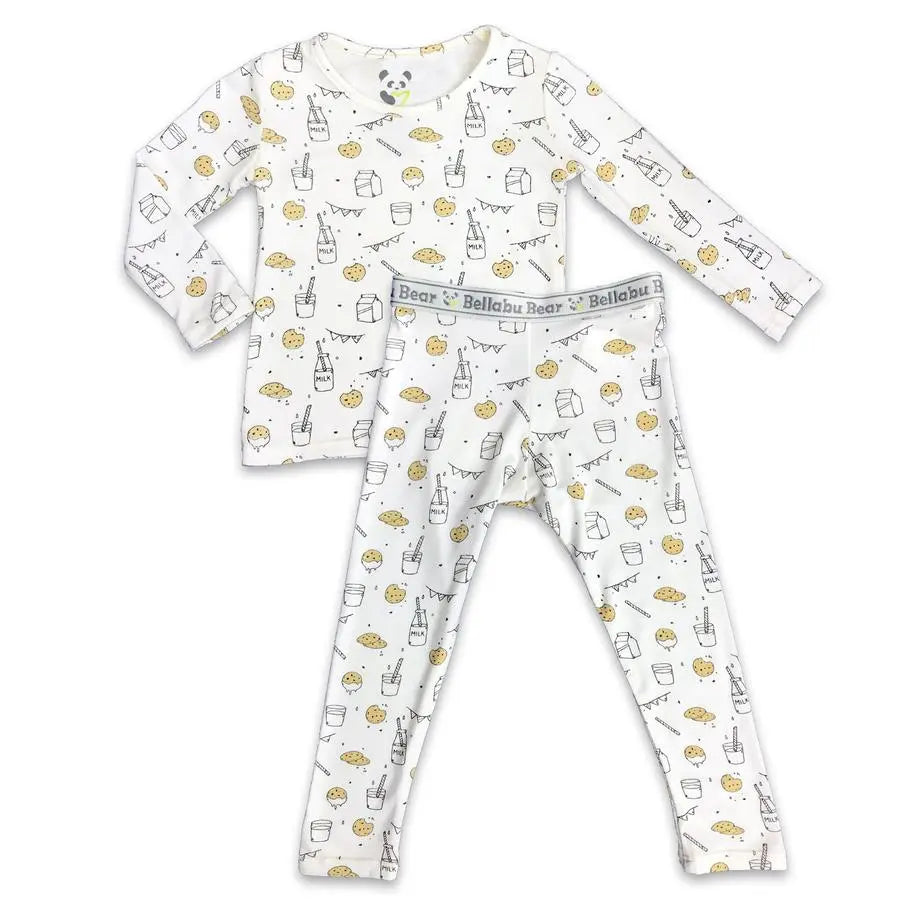 Bellabu Bear Milk And Cookies Original Bamboo Kids Pajamas