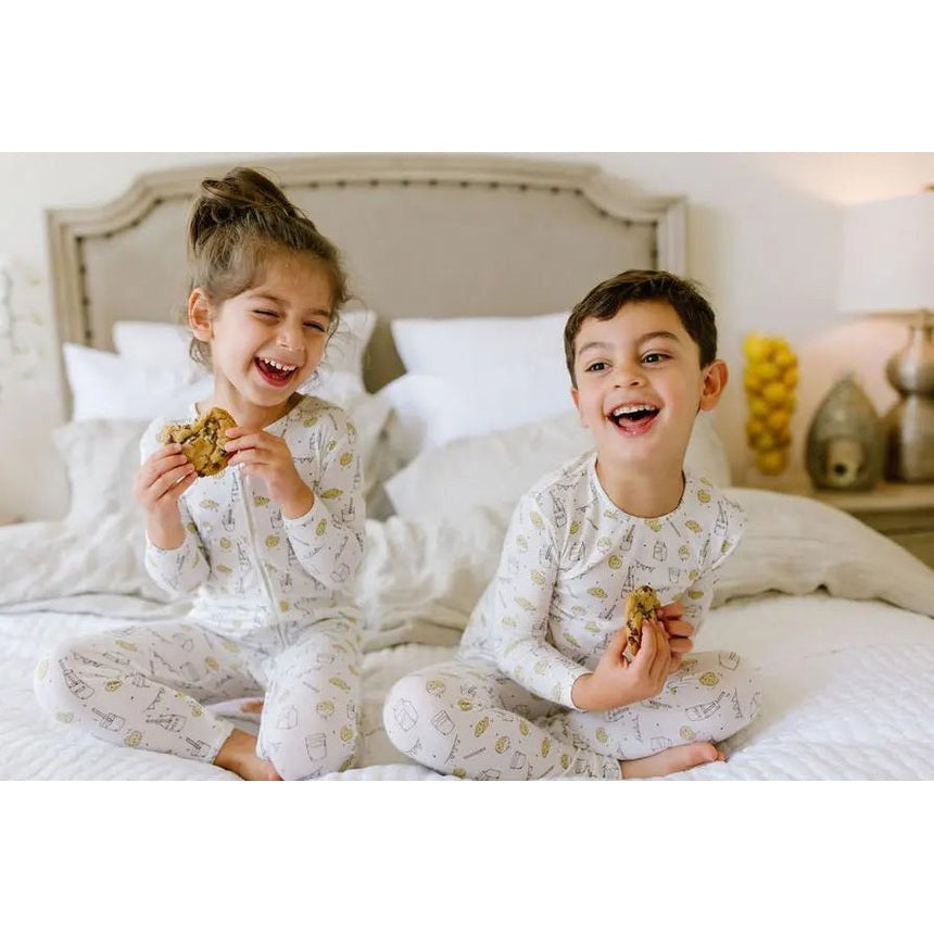 Bellabu Bear Milk And Cookies Original Bamboo Kids Pajamas