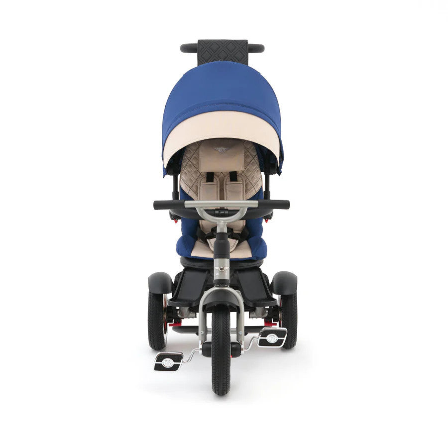 Bentley Trike 6-in-1 V2 Mulliner Cool Stone blue baby tricycle with beige seat