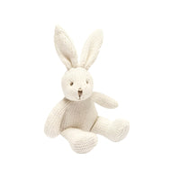Best Years Knitted Organic Cotton Baby Rattle White Bunny