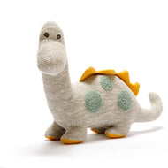 Best Years Large Organic Cotton Dinosaur Plush Toy Diplodocus Grey