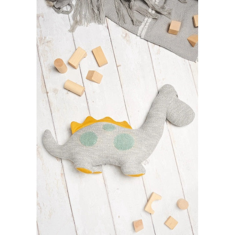 Best Years Large Organic Cotton Dinosaur Plush Toy Diplodocus Grey