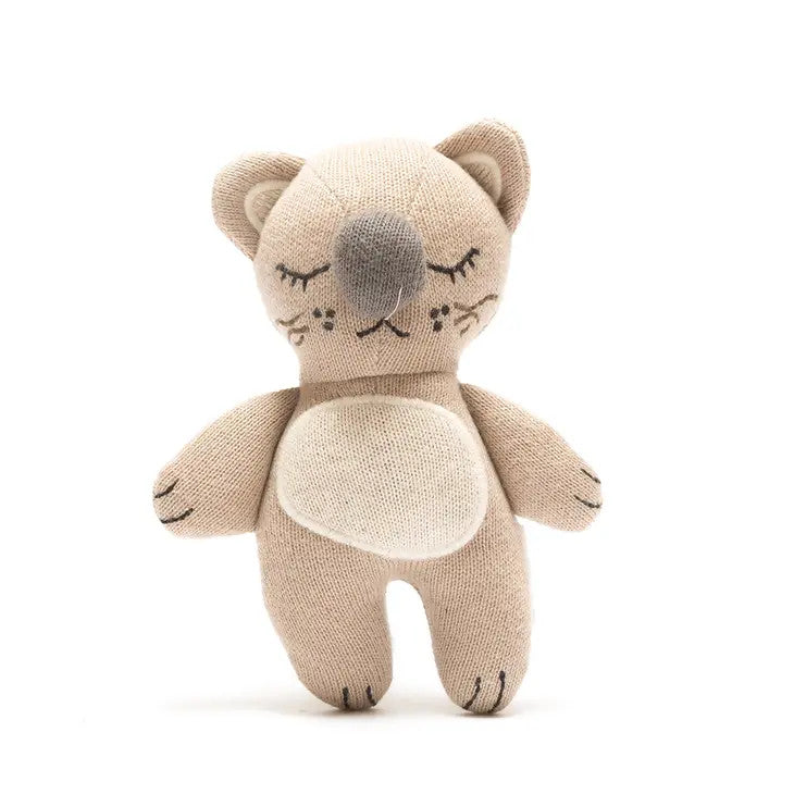 Best Years Wombat The Sleeping Bear Baby Rattle Organic Cotton Knitted