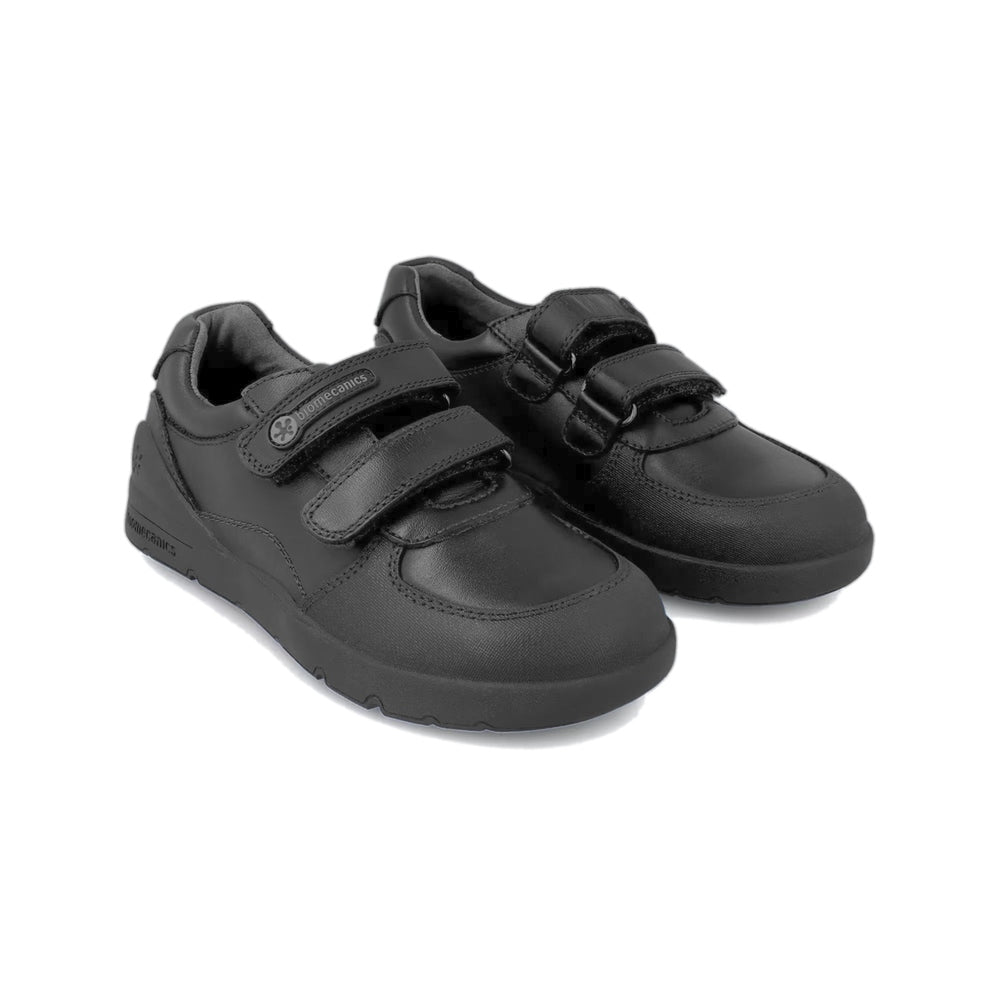 Biomecanics Black Double Velcro School Shoes