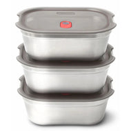 Black+Blum Microwavable Steel Food Box Set Medium X3