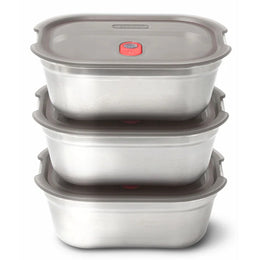 Black+Blum Microwavable Steel Food Box Set Medium X3