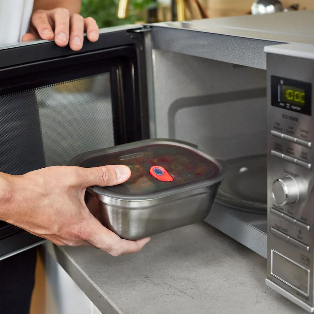 Black+Blum Microwavable Steel Food Box Set Medium X3 lifestyle view