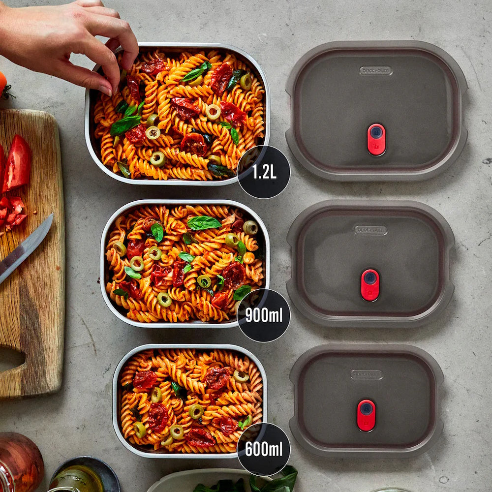 Black+Blum Microwavable Steel Food Box Set S/M/L X3 packaging view