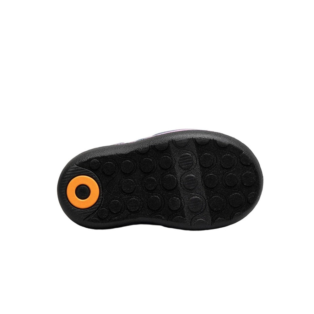 BOGS Baby Rainboots Classic Unicorn Meadow toddler boot with black sole and orange ring accent