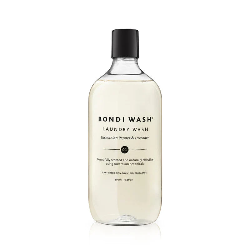 Bondi Wash Laundry Wash Tasmanian Pepper & Lavender bottle, 500 ml, plant-based detergent