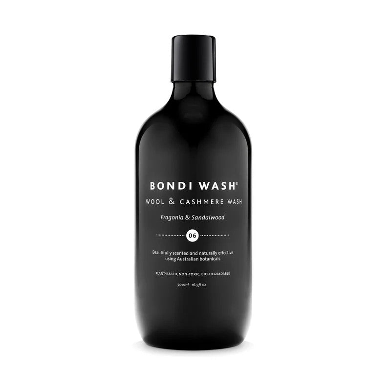 Bondi Wash Wool & Cashmere Wash Fragonia & Sandalwood, 500 ml black bottle
