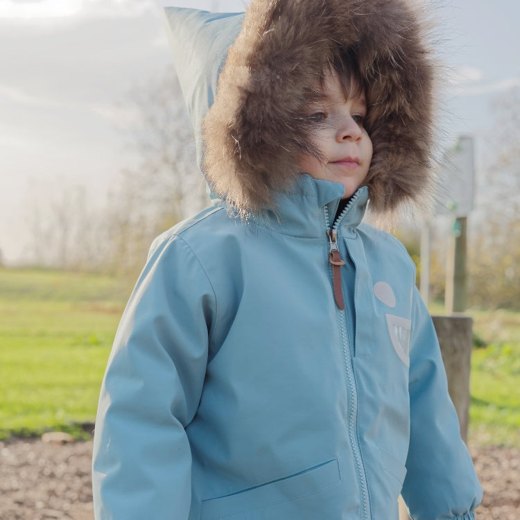 Boxbo Wistiti Fleece Lined Waterproof & Snowproof Fur Jacket Blue