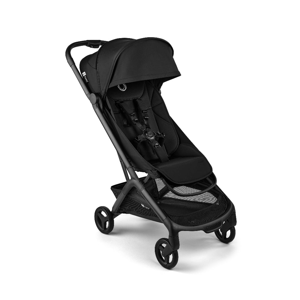 Bugaboo Butterfly 2 stroller in black fabric with canopy, complete package.