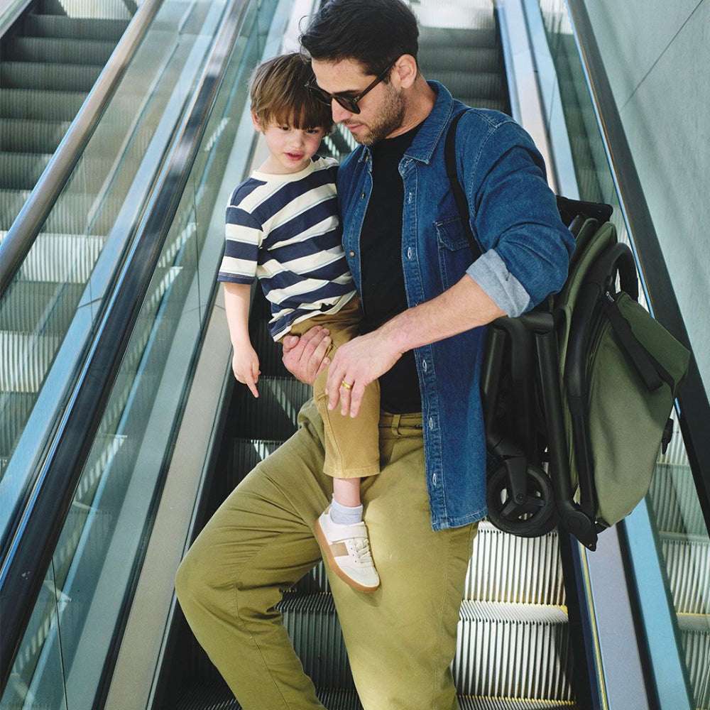 Bugaboo Butterfly 2 stroller with compact fold and olive-green fabric

