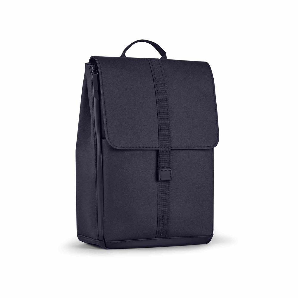 Bugaboo Changing Backpack in Navy Blue with front flap, center vertical strap and top carry handle