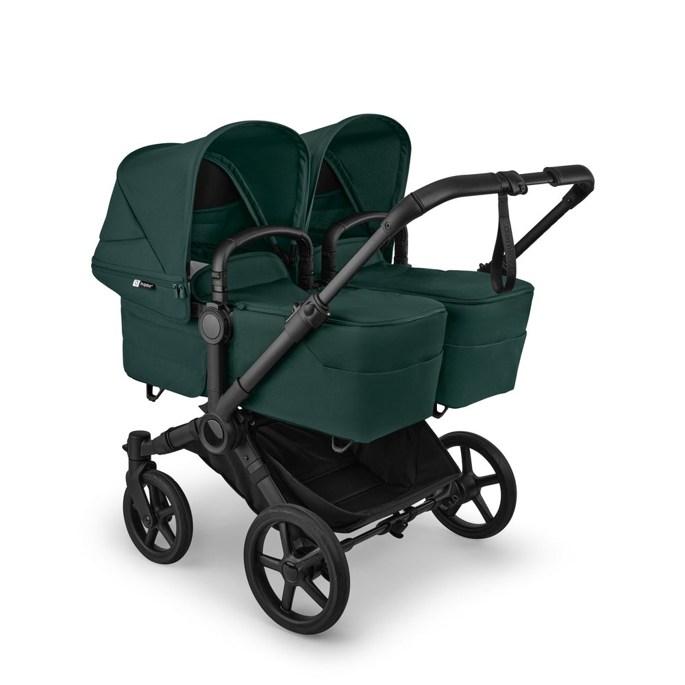 Bugaboo Donkey 6 Mono Stroller Complete in Forest Green with dual bassinets side-by-side