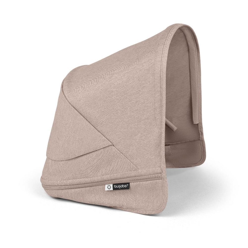 Bugaboo Donkey 6 Sun Canopy in Beige fabric side view.